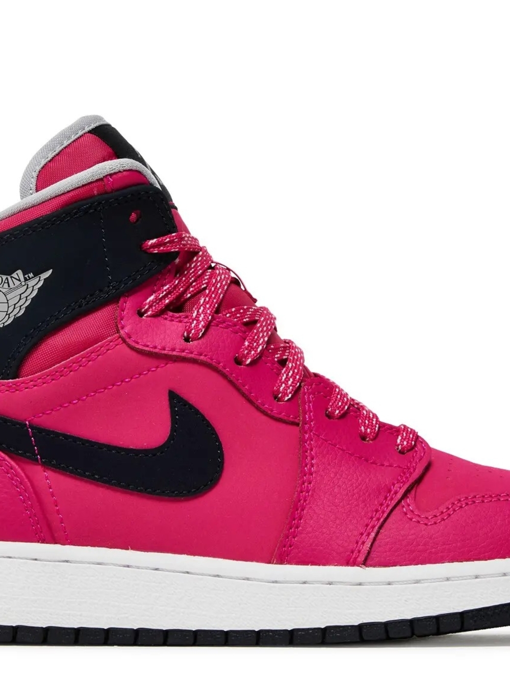 Retro 1 - Vivid PINK -Jordan Kids' Pink and Black High-Top Sneakers